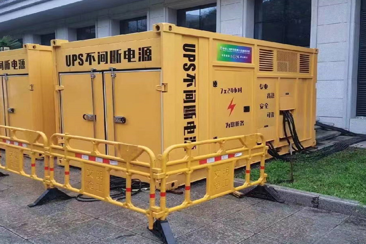市北发电机租赁施工现场